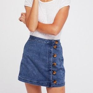 Free People Jean Mini Skirt